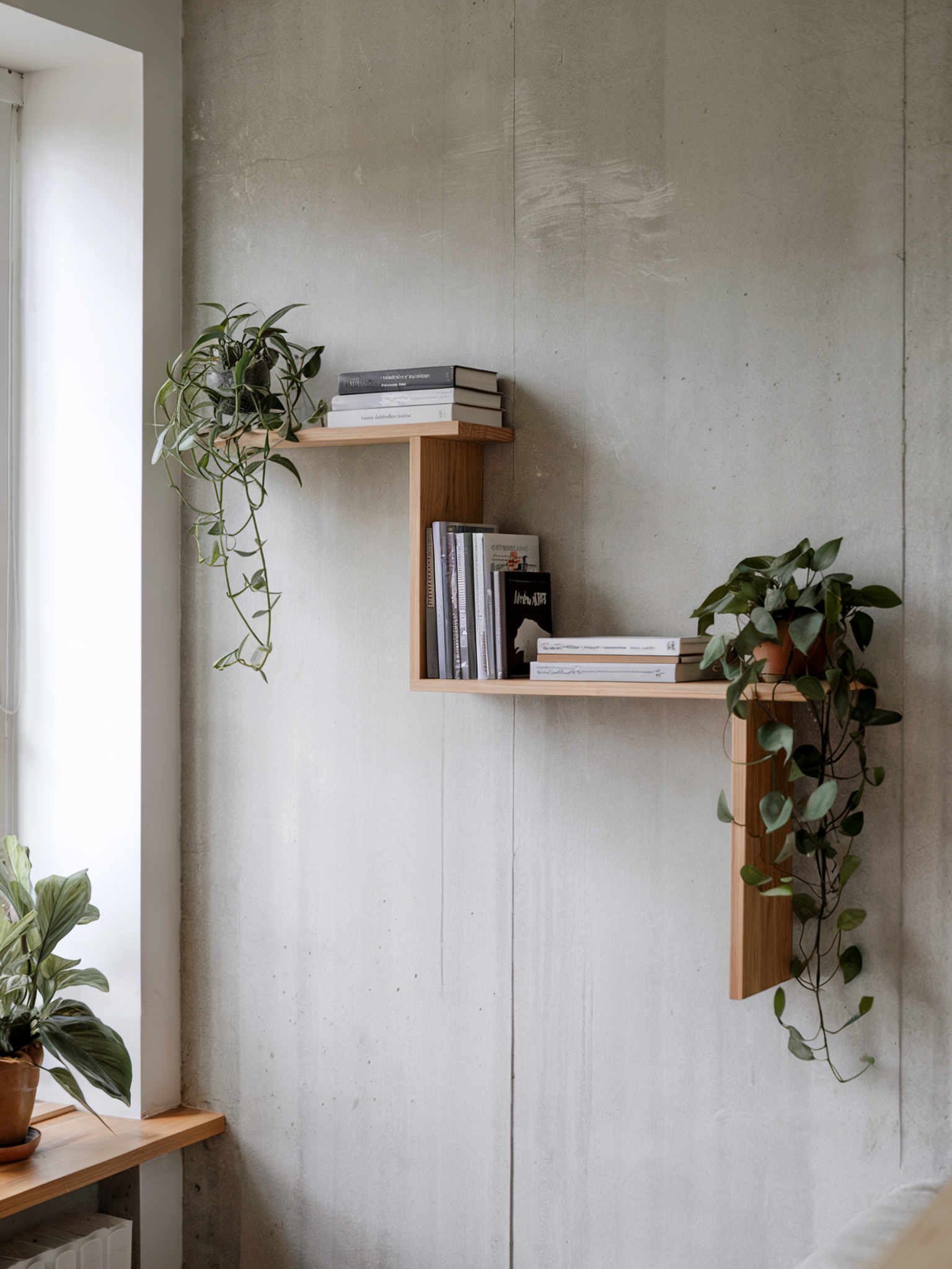 bartona builders custom made wall hanging bookshelf